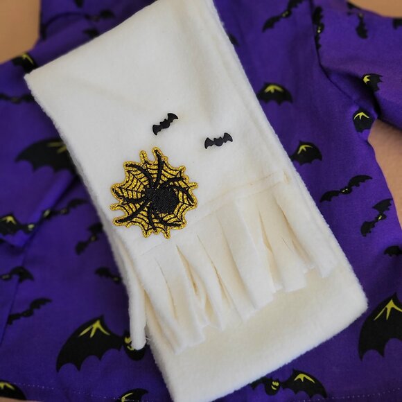 Spooky Bats 2pc Halloween Outfit/scarf set for 11" Mattel Child Grogu Yoda dolls - Picture 4 of 7